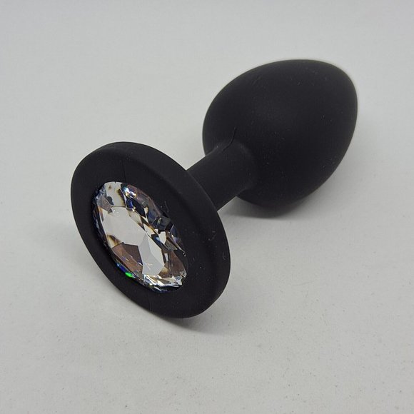 Butt Plug Bling Jewel Silicone Black - Picture 2 of 9